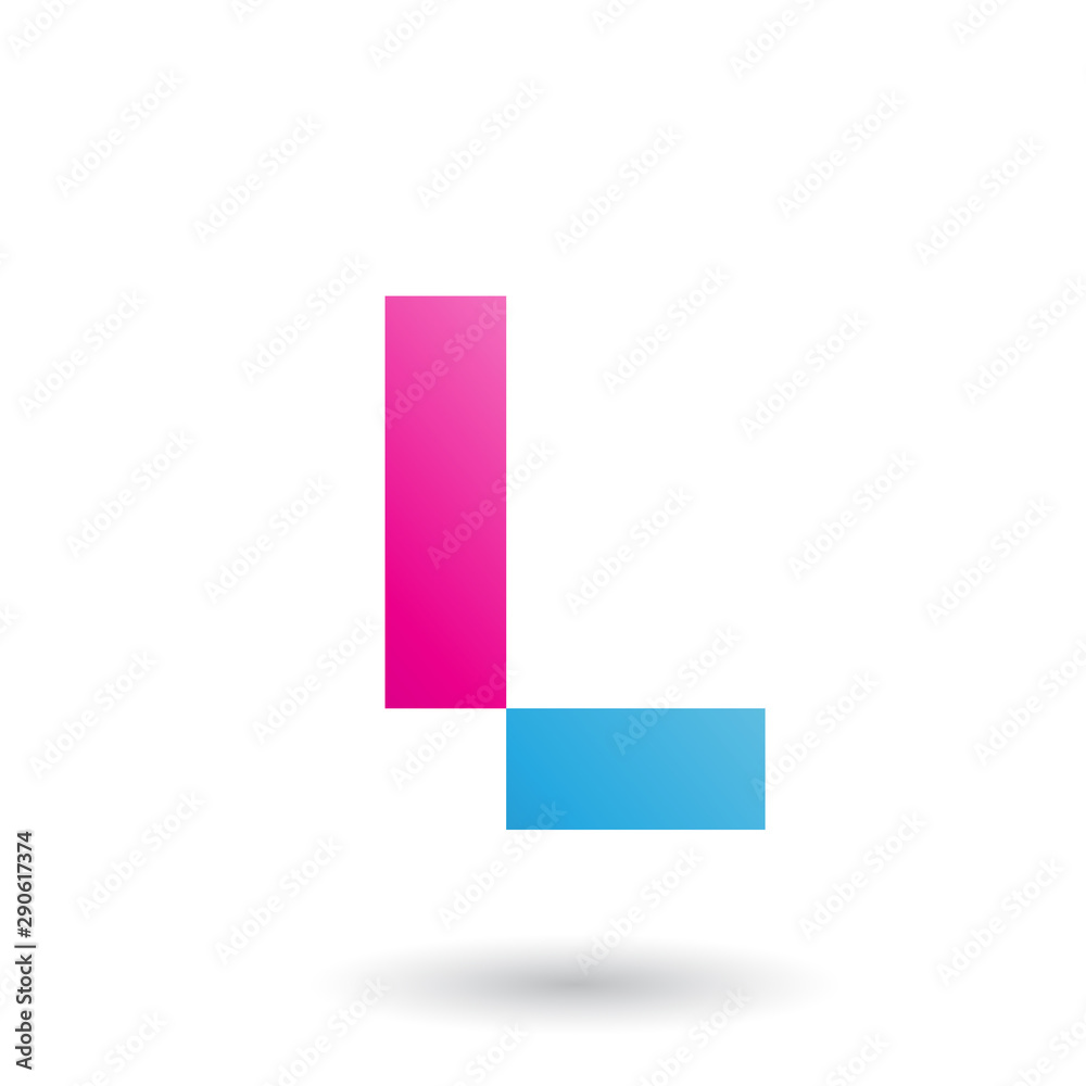 Magenta Letter L with Rectangular Shapes Illustration Magenta Letter L with Rectangular Shapes Illustration