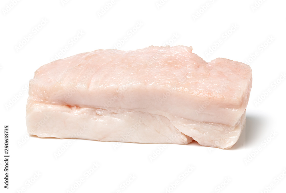 Big piece of fresh fat on white background Big piece of fresh fat on white background