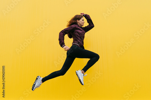 young sportswoman jumping