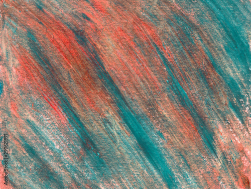 Paint red and green abstract textural with diagonal lines and divorces