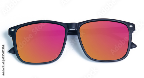 SUNGLASSES with Multicolor Mirror Lens isolated on white background