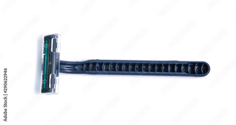 Blue men razor isolated on white background Blue men razor isolated on white background
