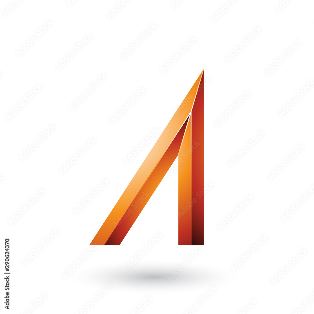 Orange Geometrical Glossy Letter A Illustration Orange Geometrical Glossy Letter A Illustration