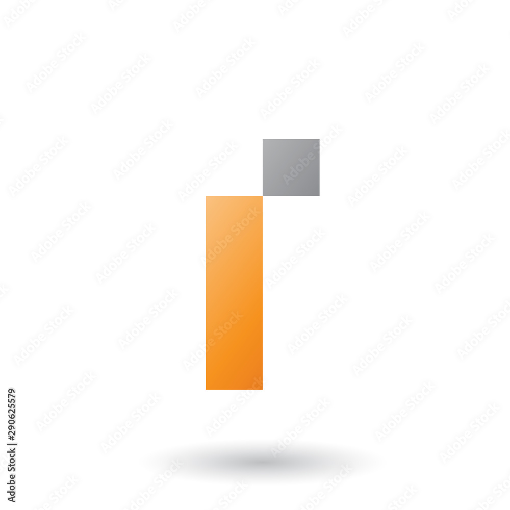 Orange Letter I with Rectangular Shapes Illustration Orange Letter I with Rectangular Shapes Illustration