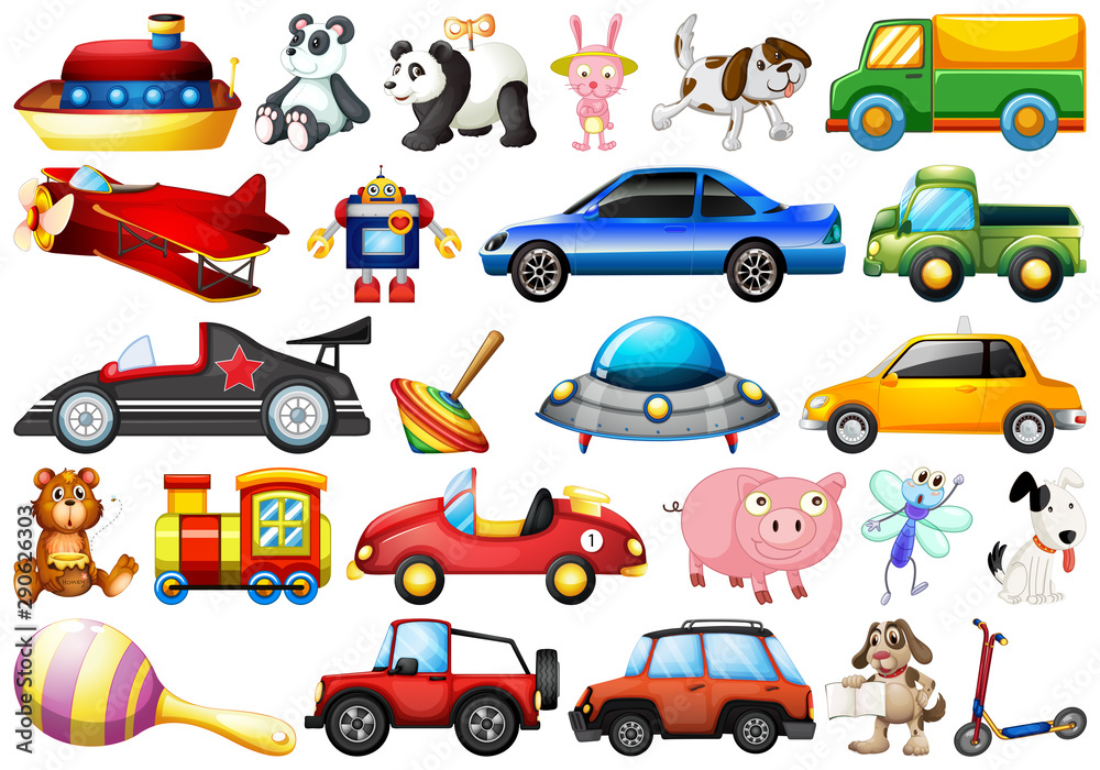 set of different toys set of different toys