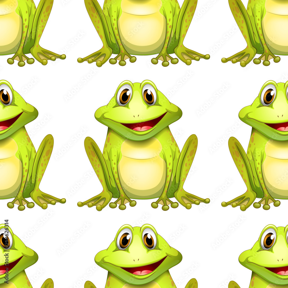 Obraz premium Seamless pattern tile cartoon with frog