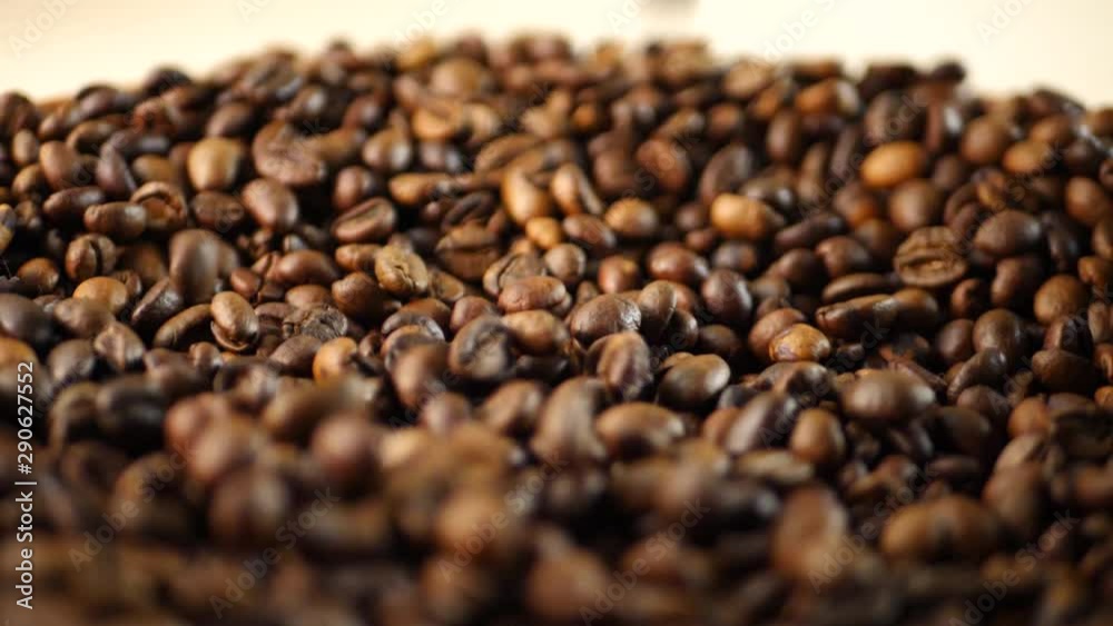 Roasted Coffee Beans Group Falling Down. Energy, freshness or great aroma concept Roasted Coffee Beans Group Falling Down. Energy, freshness or great aroma concept