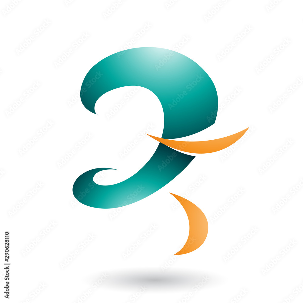 Persian Green Glossy Curvy Fun Letter Z Illustration Persian Green Glossy Curvy Fun Letter Z Illustration