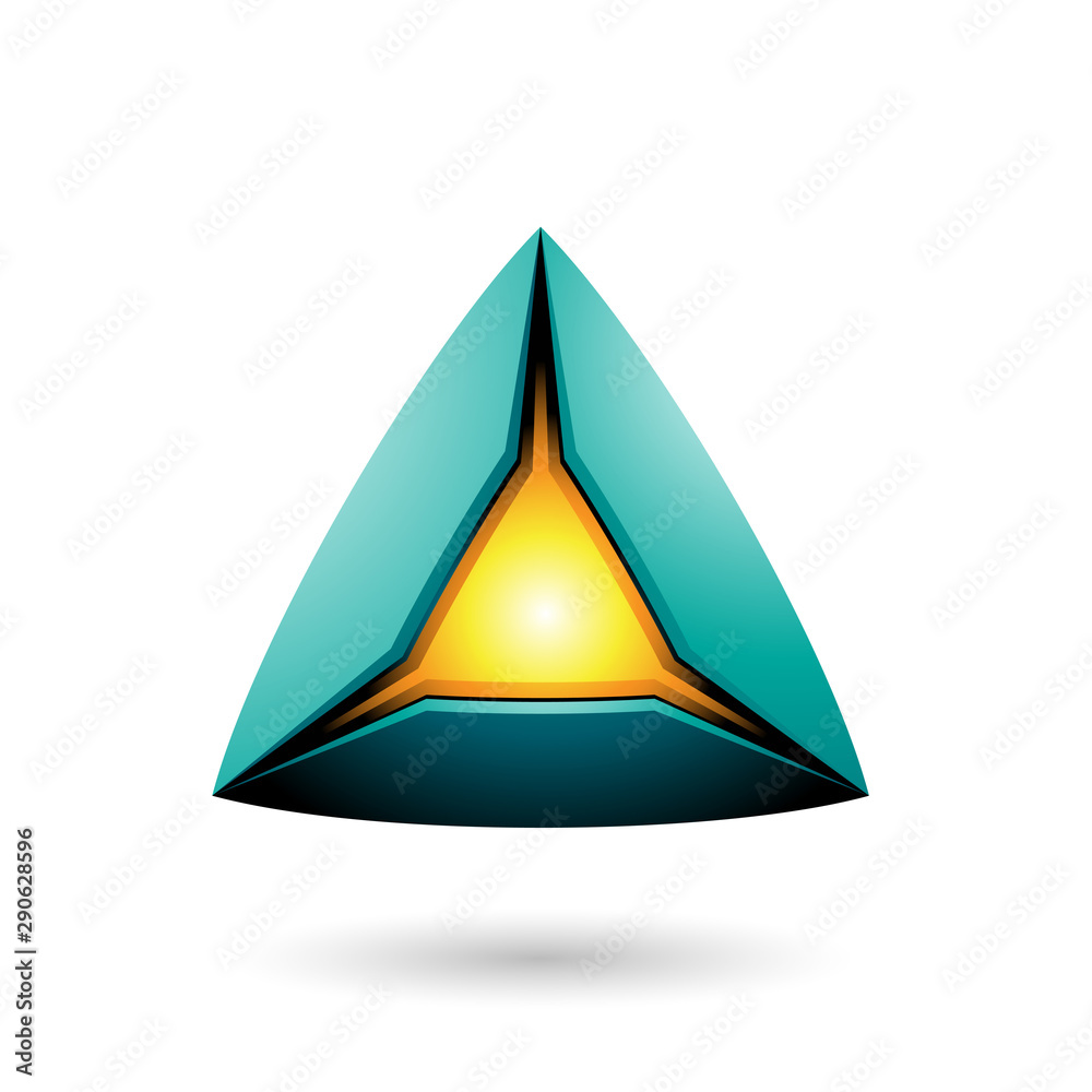 Persian Green Pyramid with a Glowing Core Illustration Persian Green Pyramid with a Glowing Core Illustration