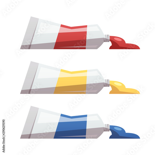 Paint tubes vector isolated illustration