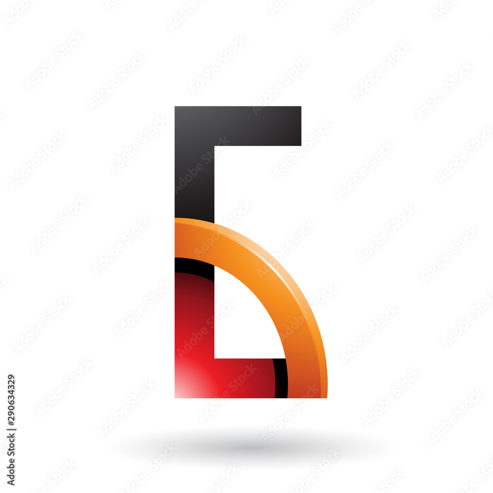 Red and Orange Letter G with a Glossy Quarter Circle Illustration Red and Orange Letter G with a Glossy Quarter Circle Illustration