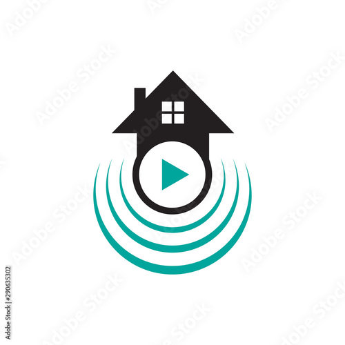 digital technology safety automation smart home logo concept graphic design