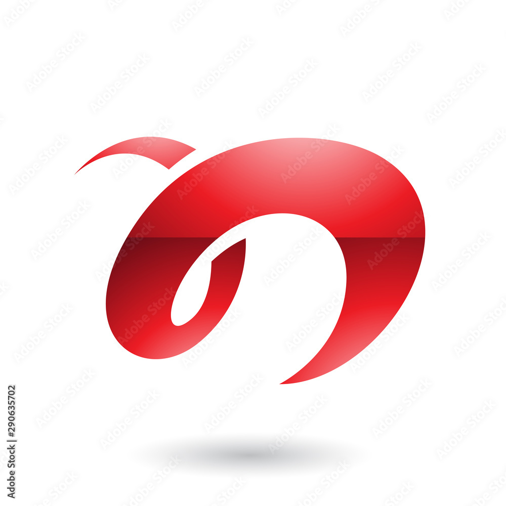 Red Glossy Curvy Fun Letter N Illustration Red Glossy Curvy Fun Letter N Illustration