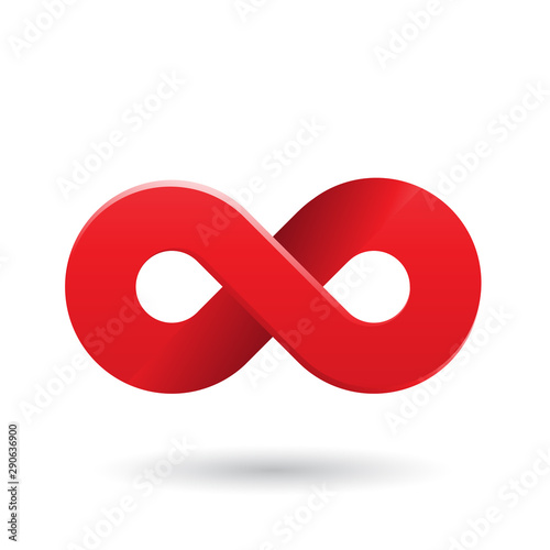 Red Shaded and Thick Infinity Symbol Illustration