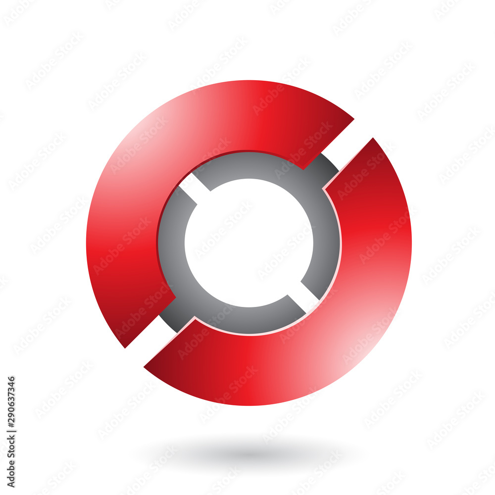 Red Thick Futuristic Round Disk Illustration Red Thick Futuristic Round Disk Illustration