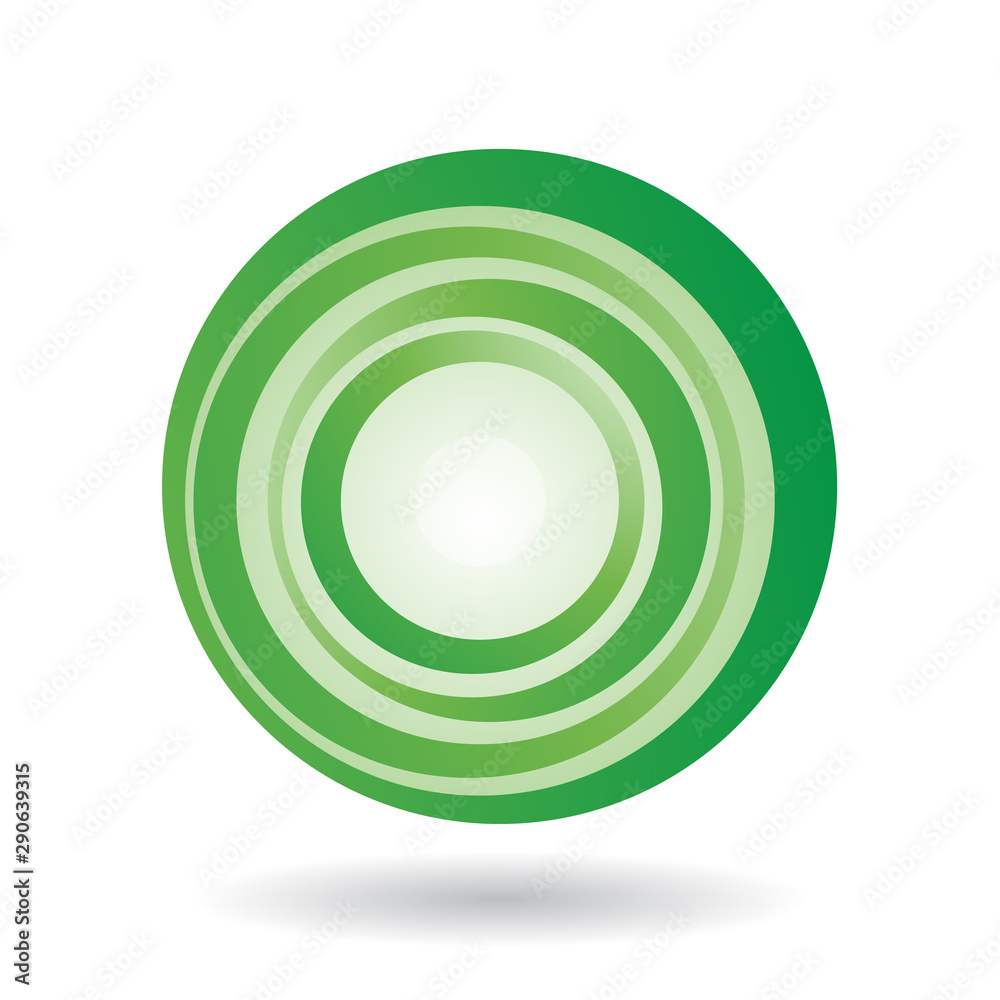 Striped Green Icon for Letter O Illustration Striped Green Icon for Letter O Illustration