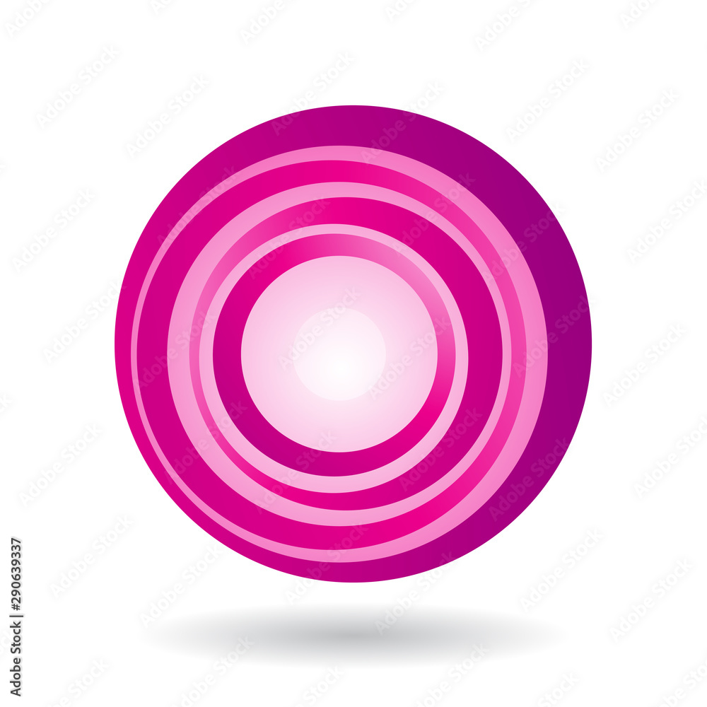 Striped Magenta Icon for Letter O Illustration Striped Magenta Icon for Letter O Illustration
