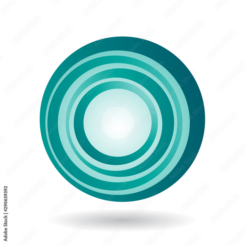 Striped Persian Green Icon for Letter O Illustration Striped Persian Green Icon for Letter O Illustration