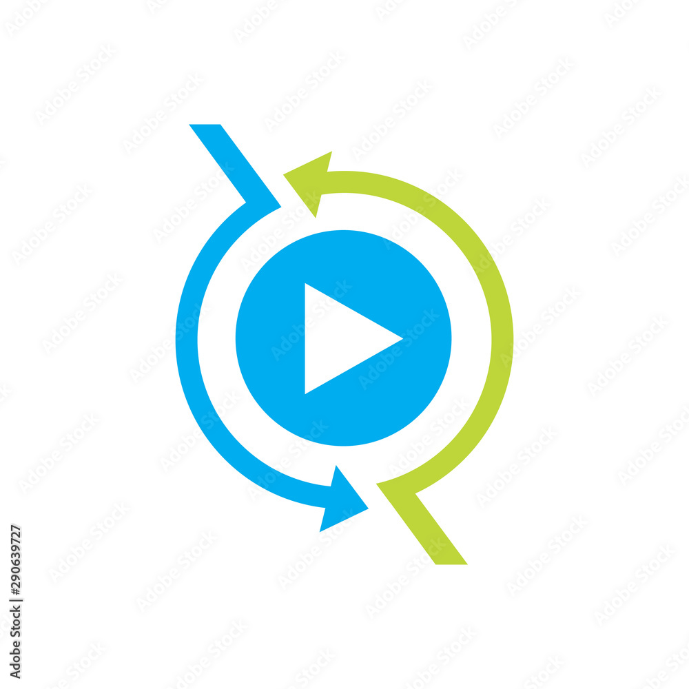 tech media play button logo design icon vector illustration tech media play button logo design icon vector illustration