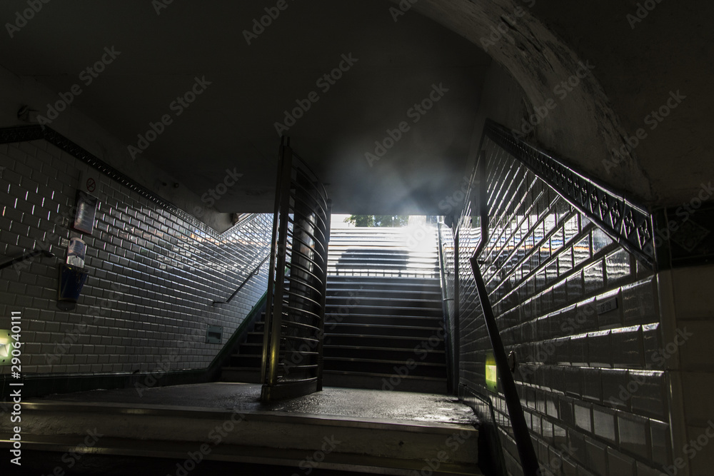 Paris subway passage and stairs Paris subway passage and stairs