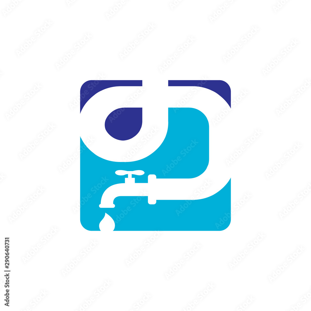 Water Service Plumbing Logo design vector sign Template