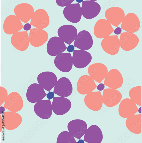 seamless pattern with flowers on blue background for fabric and Wallpaper