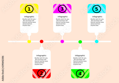 square infographics template with letter