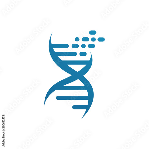 Helix DNA strand logo design vector icon isolated on white background