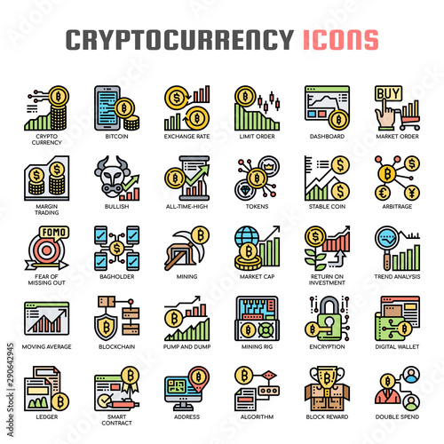 Crytocurrency , Thin Line and Pixel Perfect Icons