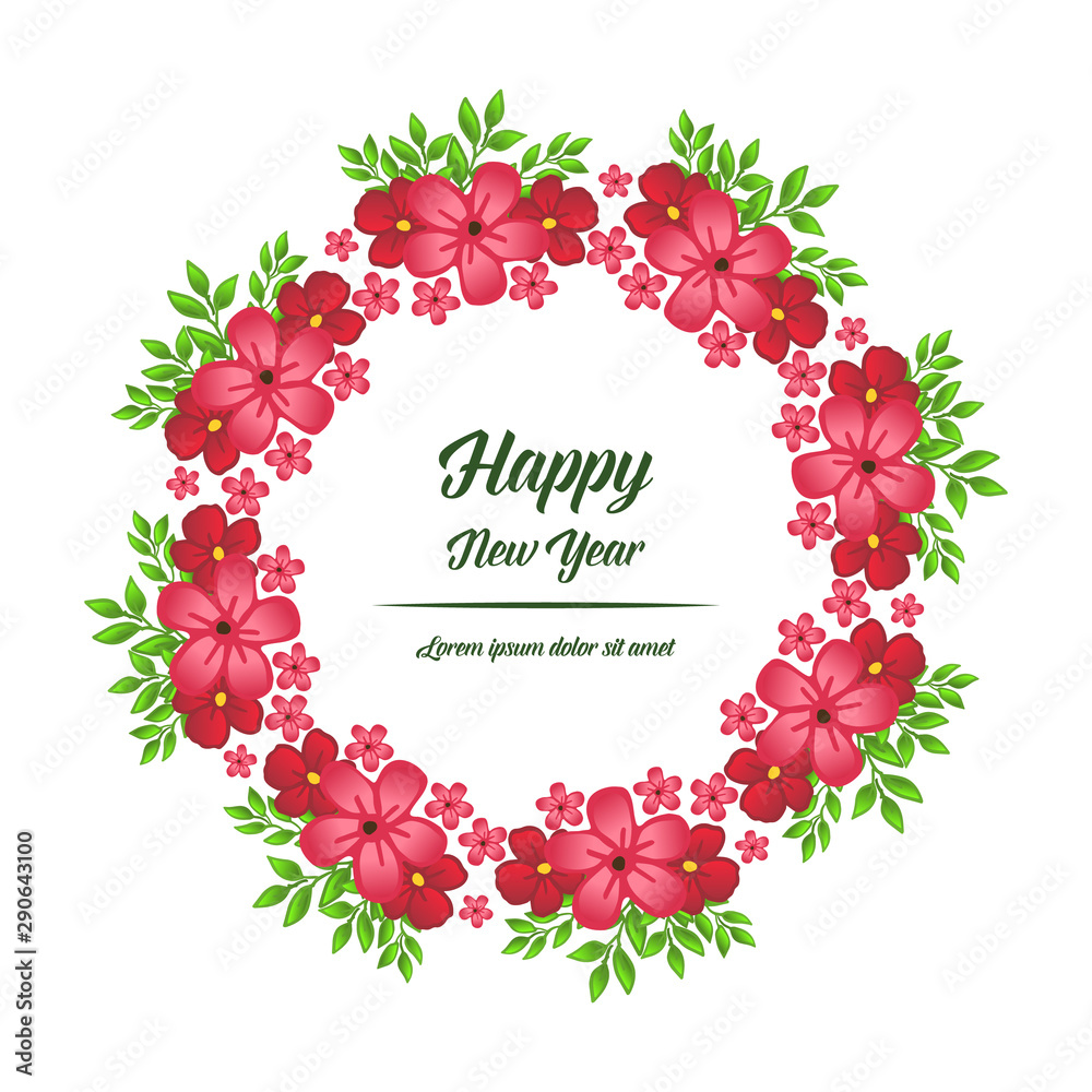 Various crowd of beautiful wreath frame for pattern of card happy new year. Vector