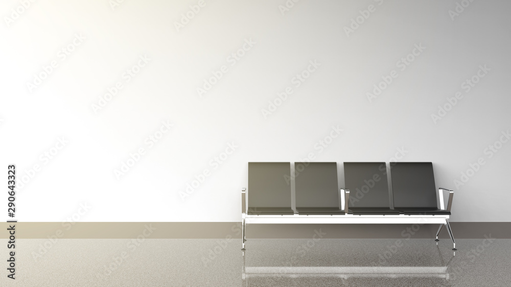 Bench chair and wall area. 3D Rendering Bench chair and wall area. 3D Rendering