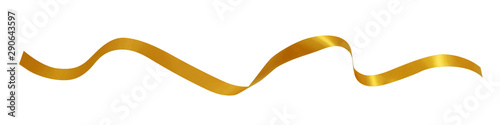 Gold Ribbon shiny isolated on white background, clipping path