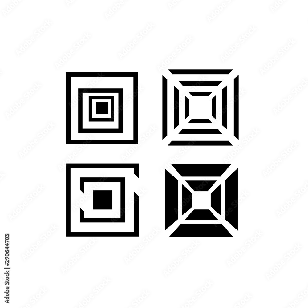 Fototapeta premium abstract geometric shape stacked square shape logo design element