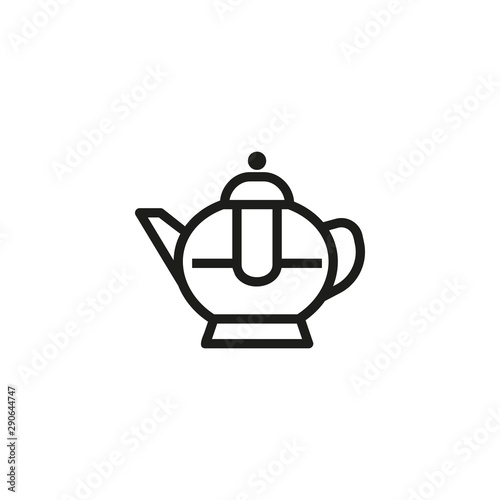Infuser teapot line icon. Tea, beverage, drink. Brewing concept. Vector illustration can be used for topics like brewing, cuisine, culinary