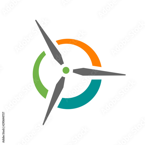 abstract water wind spinning turbine logo design vector illustrations