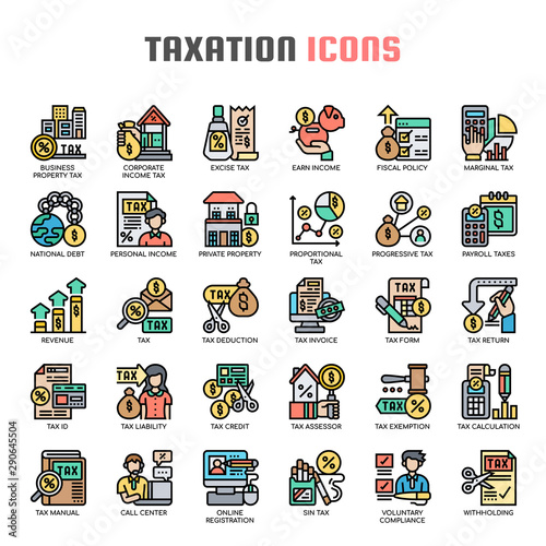 Taxation , Thin Line and Pixel Perfect Icons