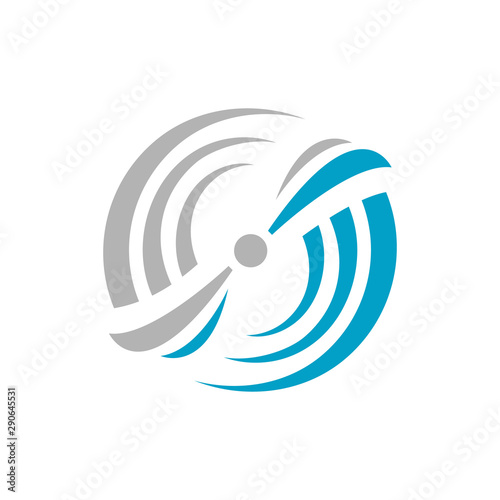 abstract water wind spinning turbine logo design vector illustrations