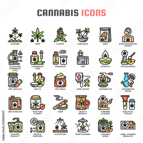 Cannabis , Thin Line and Pixel Perfect Icons