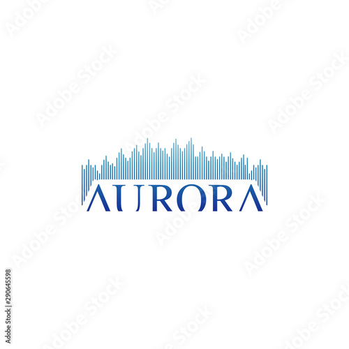 stylish text aurora logo design vector illustrations