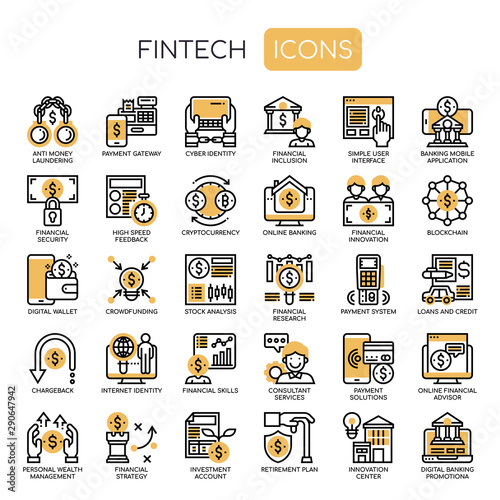 Fintech , Thin Line and Pixel Perfect Icons