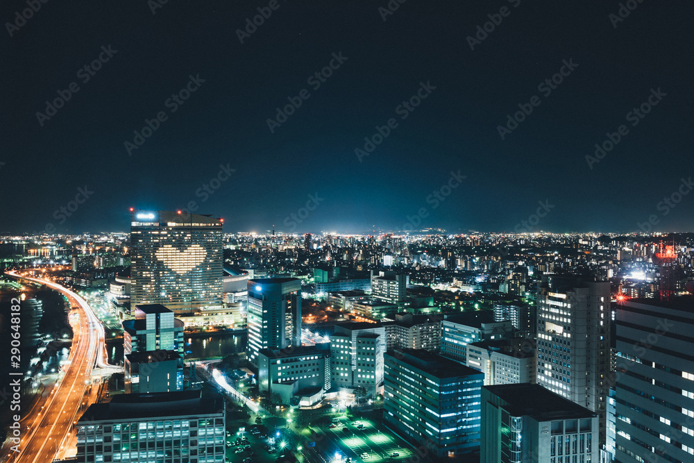 일본 후쿠오카 밤의 야경 ( Night view of Fukuoka, Japan )