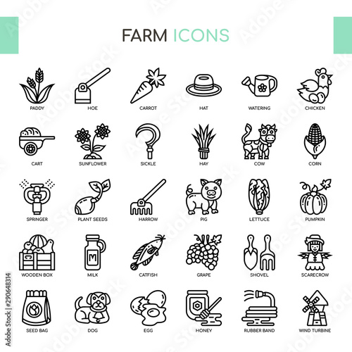 Farm , Thin Line and Pixel Perfect Icons