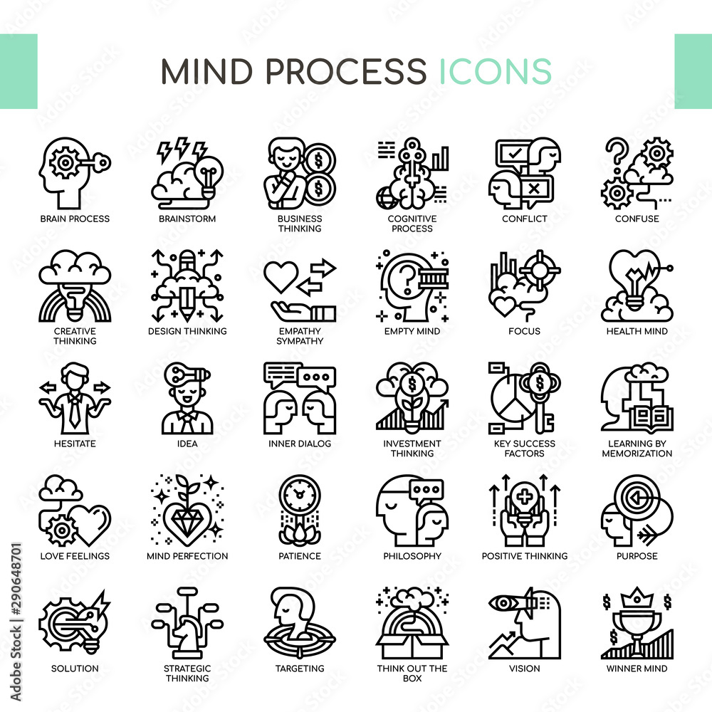 Mind Process , Thin Line and Pixel Perfect Icons