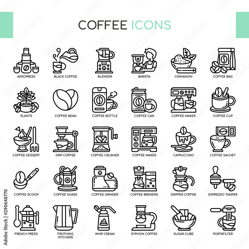 Coffee , Thin Line and Pixel Perfect Icons