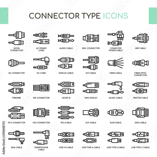 Connector Type , Thin Line and Pixel Perfect Icons photo