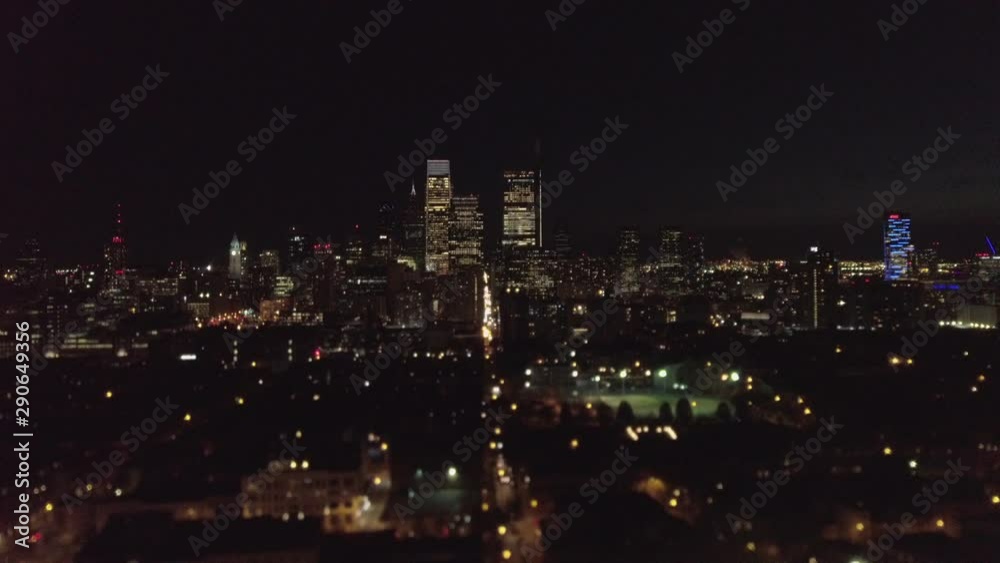 night aerial skyline view of philadelphia night aerial skyline view of philadelphia
