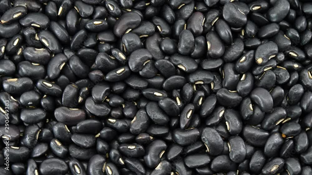 Raw Black beans seed food organic top view texture ,Rich in calcium, which helps maintain bones