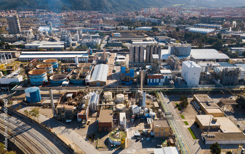 Aerial view of chemical factory
