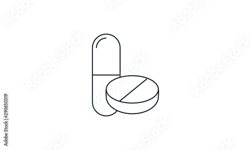 Pills icon flat. Illustration isolated vector sign symbol