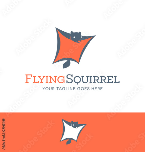 Flying squirrel logo for your creative business, shop or website photo